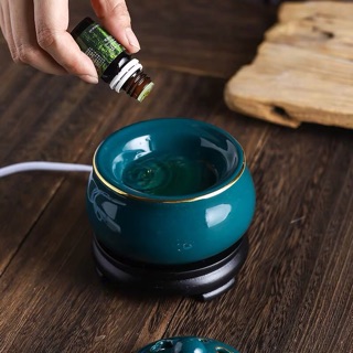 Lư điện xông bột trầm, bột phong thuỷ, tinh dầu