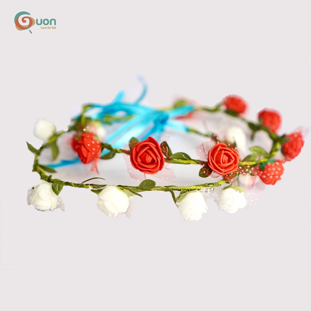 Vòng hoa đội đầu GUON cho bé gái phối với đầm công chúa, đầm tiệc