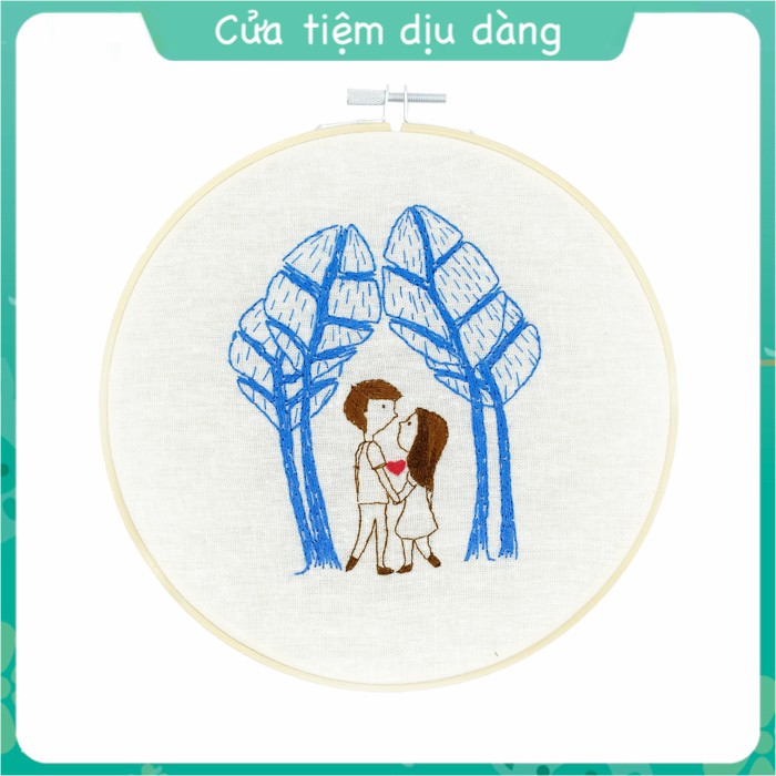 Kit tập thêu tranh treo tường mẫu 2Love - DIY (có bán sản phẩm đã thêu sẵn)