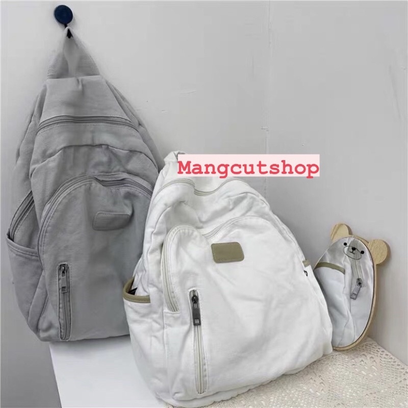 Balo Trơn Ullzang Hàn Quốc Chất Thô Mềm Cao Cấp