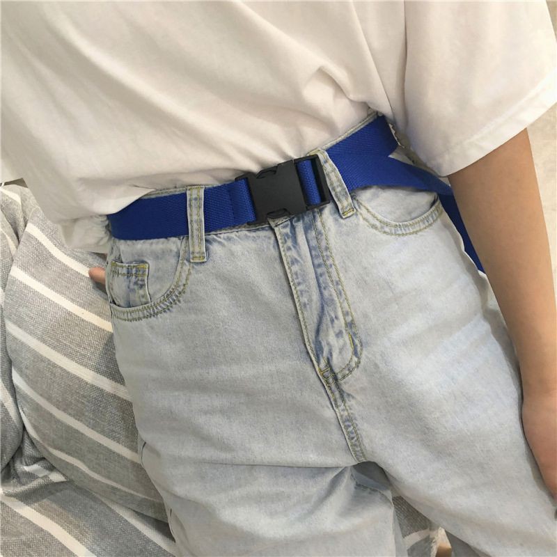 Dây nịt làm bằng vải mặt hình vuông phong cách thời trang dành cho nữ