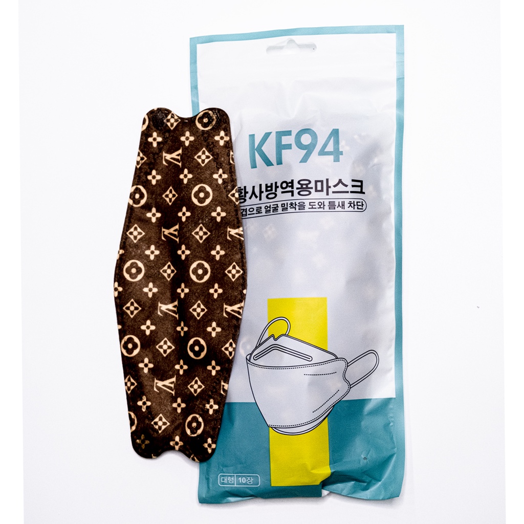Khẩu trang y tế KF94 họa tiết LV hàn quốc thời trang cho nam nữ