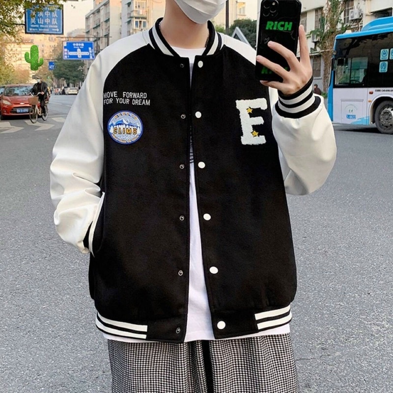 Áo khoác bomber unisex from rộng chất nie ngoại dày dặn F