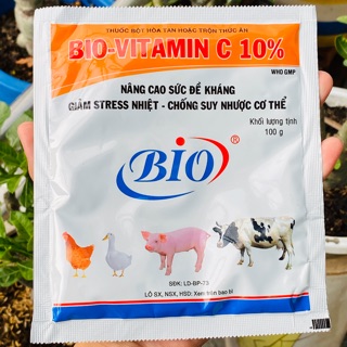BIO- VITAMIN C10% nâng cao đề kháng - giảm stress-chống suy nhược cho thú cưng 100g