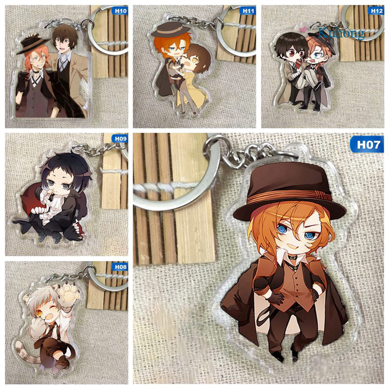 Móc Khóa In Hình Bungou Stray Dogs Dazai Osamu Nakahara Chuuya
