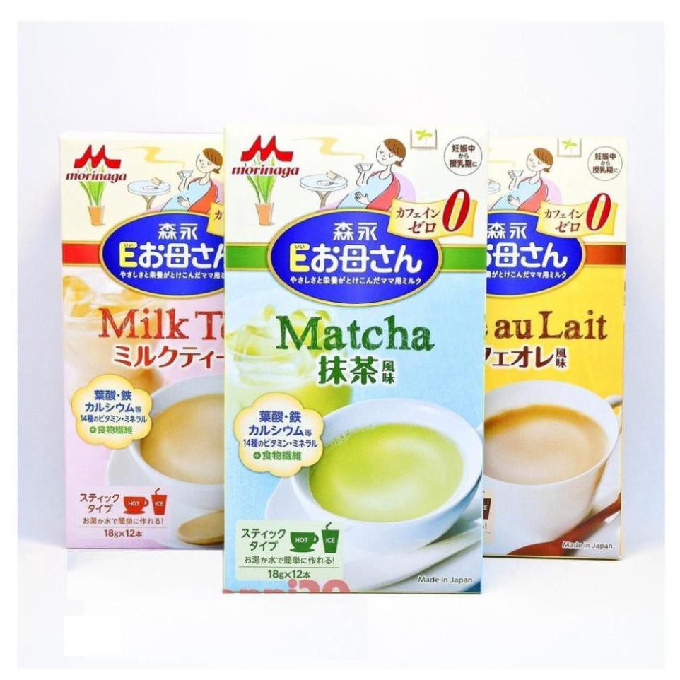 [CHUẨN AIR] Sữa Bầu MORINAGA Nội Địa Nhật (4 Vị) - Hộp 12 Gói (DATE: 6/2021)