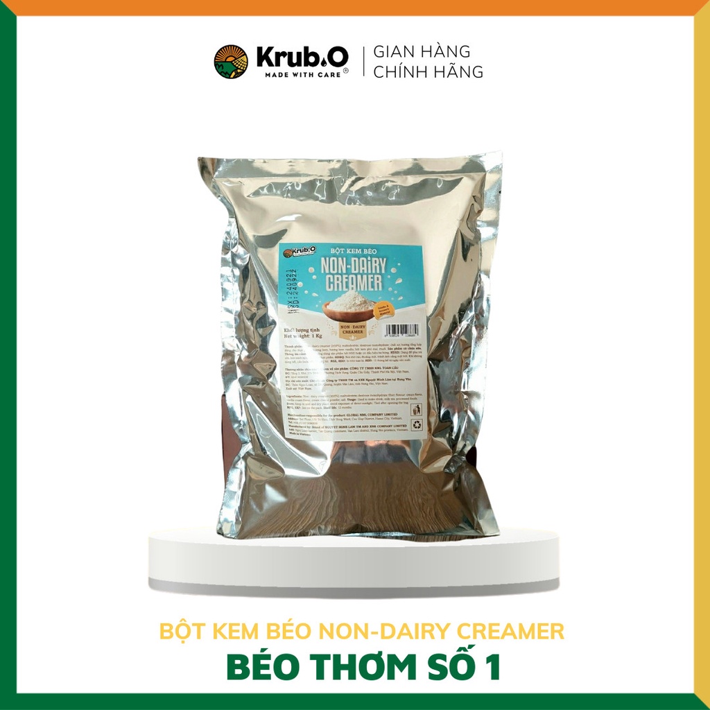 Bột kem béo/Bột sữa thực vật pha trà sữa - Tôn vị trà, béo và thơm ngon khó quên - Krub.O từ nông sản thuần Việt