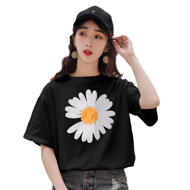 NRVP Áo thun ngắn tay in hình hoa trắng thời trang mùa hè 2020 cho nữ