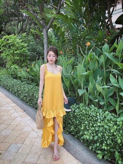 Đầm 2 Dây Maxi Bèo