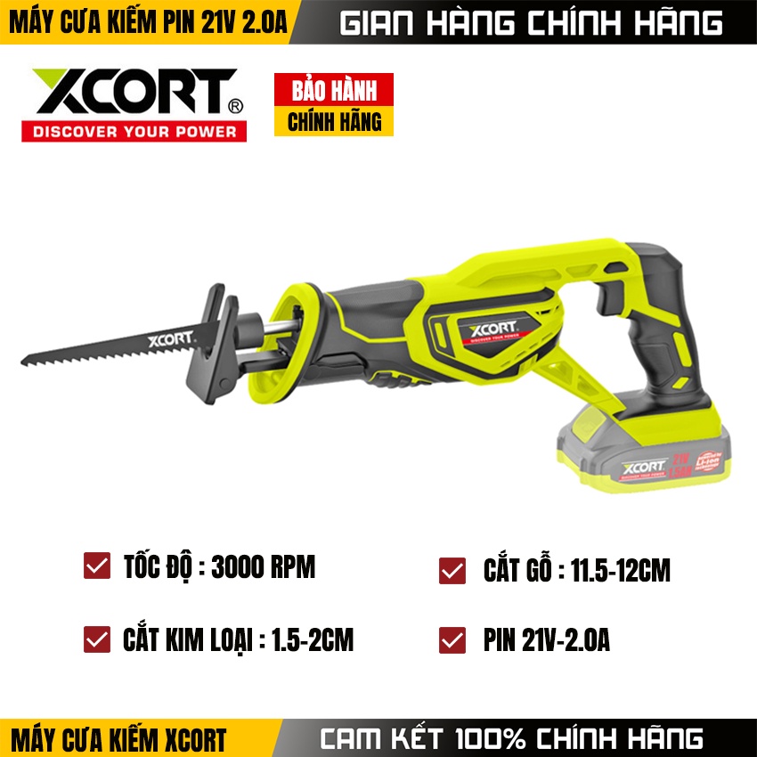 MÁY CƯA KIẾM DÙNG PIN 21V XCORT XDC21-150D Bảo Hành 18 Tháng