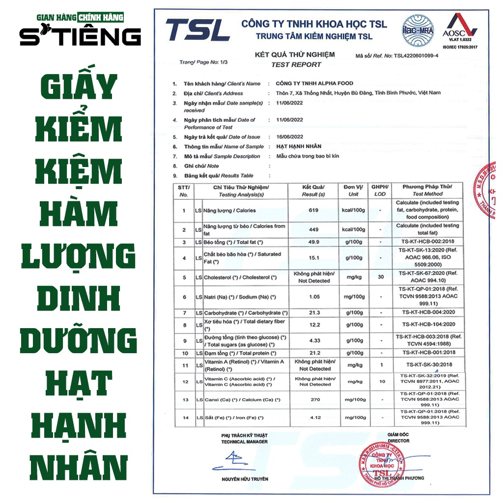 500Gr Hạt Hạnh Nhân Sấy Chín - Tươi Sống - Rang Bơ - Cắt Lát STIENG
