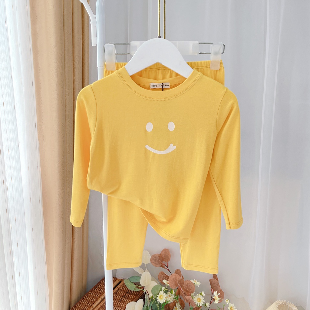SALE BỘ DÀI TAY MẶT CƯỜI THUN LẠNH MINKY MOM CAO CẤP SIZE 10-24KG