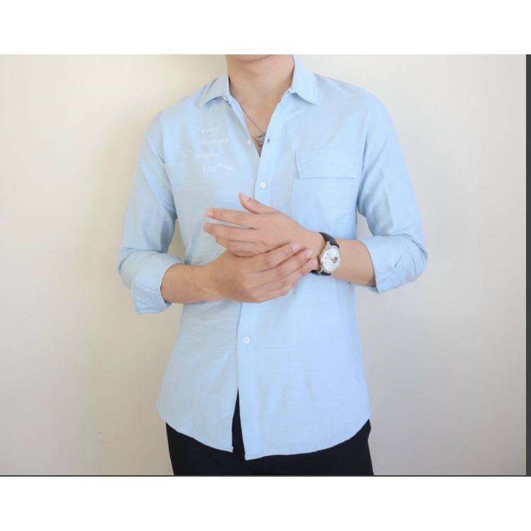 [Mã FAMAYMA2 giảm 10K đơn 50K] ( HÌNH THẬT) Áo sơ mi nam thêu họa tiết cao cấp vải đủi