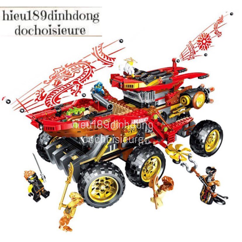 Lắp ráp xếp hình NOT Lego Ninjago Movie 70677 Lari 11332 : cỗ xe tăng Cuộc Chiến Trên Sa Mạc 1232 mảnh