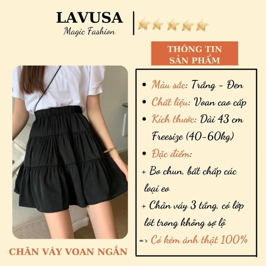 Chân Váy Xòe Tennis 3 Tầng 🦋 Đầm Nữ Ulzzang Chất Voan Kèm Lót 2 Màu LAVUSA ⚡