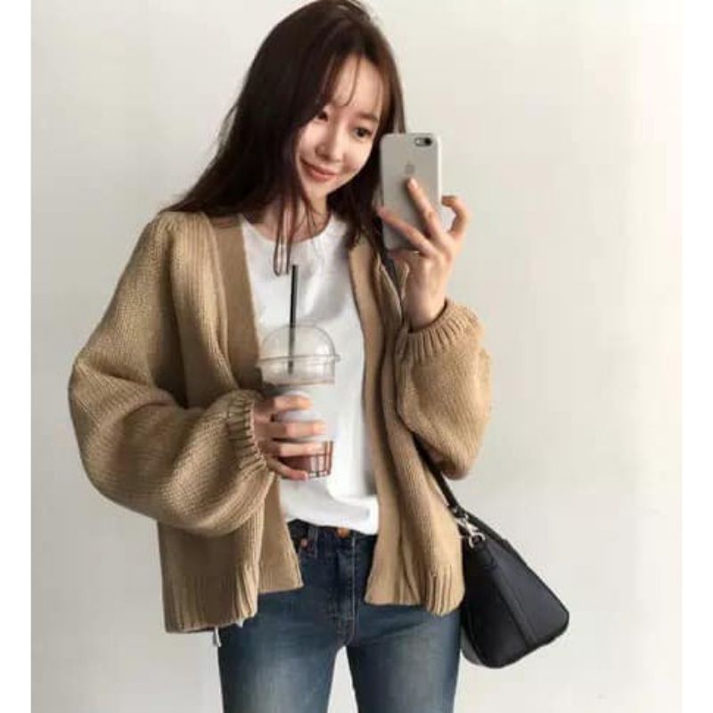 Áo khoác nữ, áo cardigan nữ len dày phom rộng 3 màu G066 | BigBuy360 - bigbuy360.vn