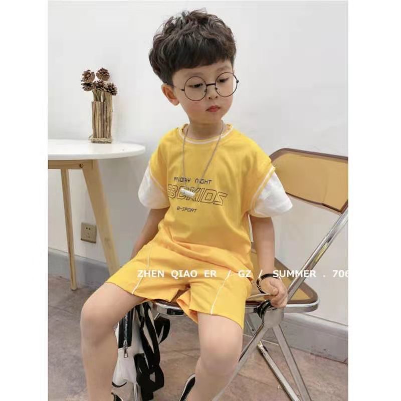 Set Đồ Bộ Cotton Phong Cách Hàn Quốc Năng Động Dành Cho Bé Trai