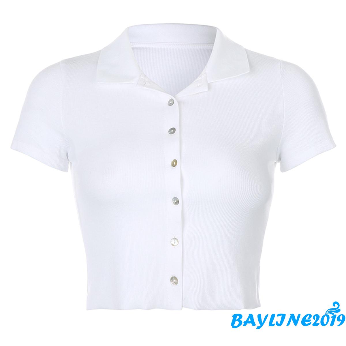 Áo Thun Nữ Tay Ngắn Có Cổ Thời Trang Quyến Rũ | BigBuy360 - bigbuy360.vn