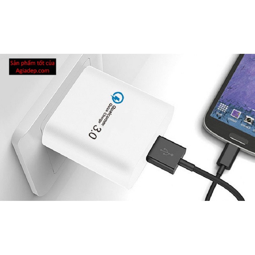 Củ sạc USB công nghệ QC3.0 (Sạc nhanh) Qualcomm - Hàng Xịn của Agiadep