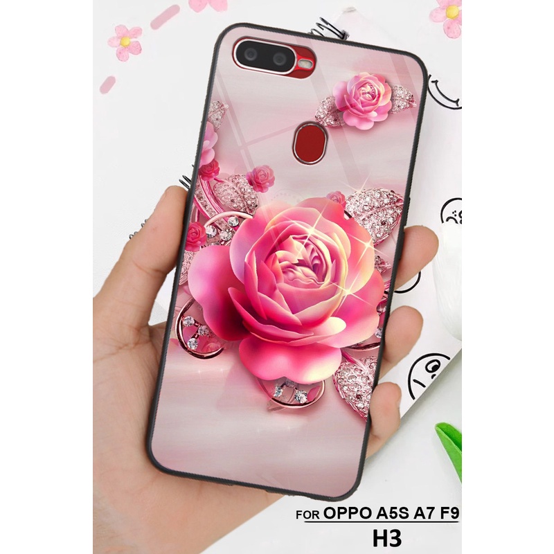 Ốp lưng OPPO A5S-A7-F9 in hình hoa 3D cực đẹp và cực độc
