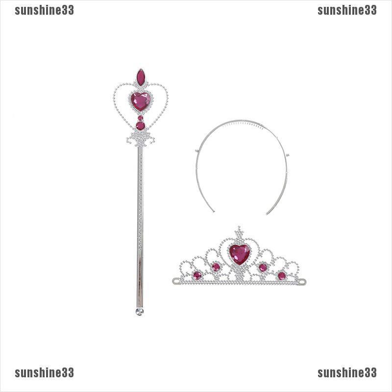 1 Bộ Vương Miện Công Chúa Đính Pha Lê + Đũa Thần Cho Bé Gái