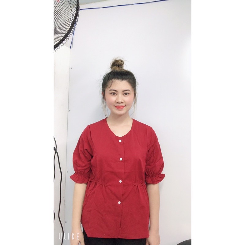 [Mã FAMARAL1 giảm 10K đơn 50K] Áo sơ mi nữ chất đũi ngắn tay thanh lịch - Mã A15 | BigBuy360 - bigbuy360.vn