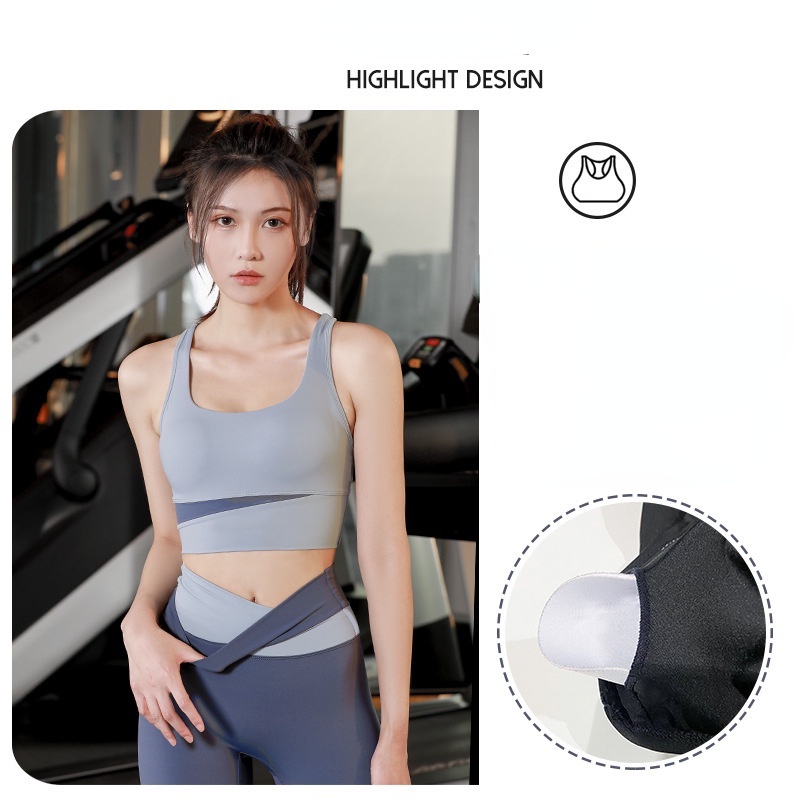 Bộ Đồ Lót Thể Thao Sát Nách Phối Màu Tương Phản Nhanh Khô Chống Sốc Thích Hợp Chạy Bộ / Tập Yoga