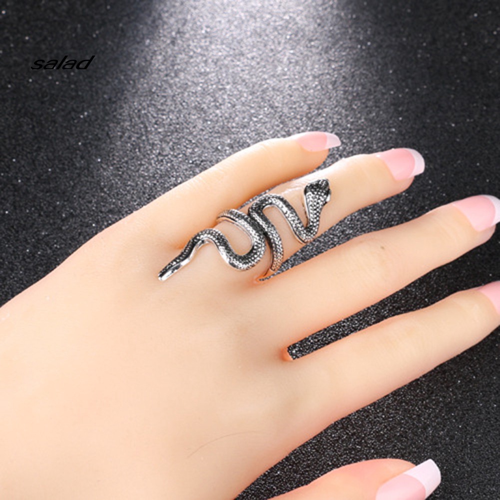 【SD】Women Men Cool Punk Alloy Snake Style Finger Ring Cosplay Club Jewelry Gift