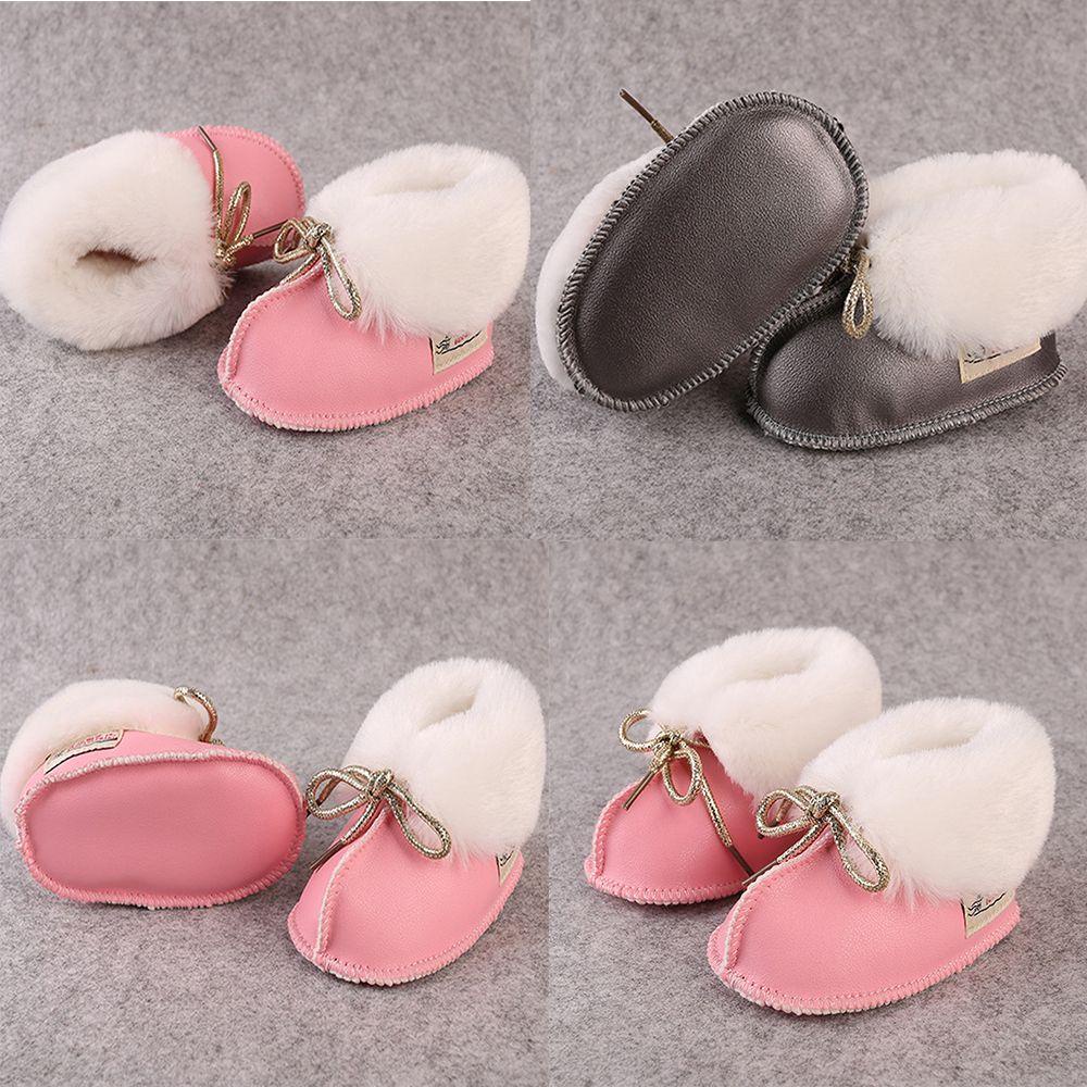 Giày Da Lót Lông Cừu Siêu Mỏng Cho Bé Sơ Sinh