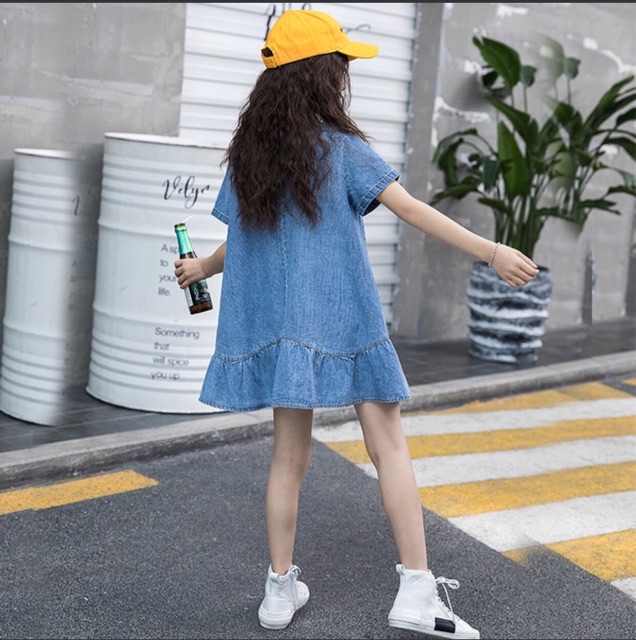 Đầm jeans bé gái từ 18-45kg