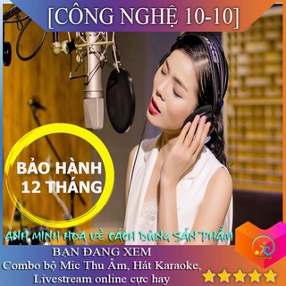 Bộ Mic Thu Âm, Karaoke, Livestream Có Bluetooth Hay  (Trọn Bộ Souncard K9H9, Mic bm900)