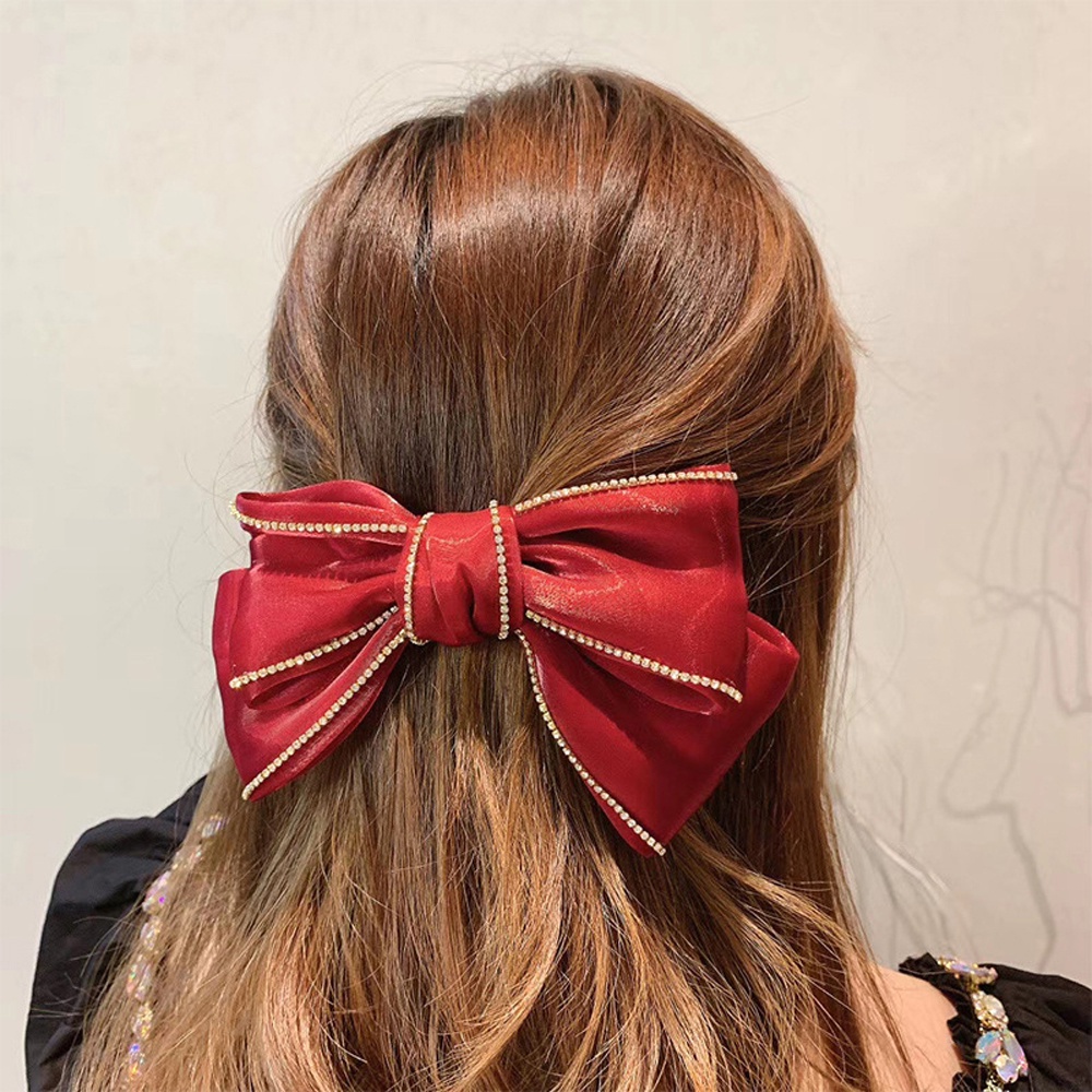 Kẹp tóc nơ satin thời trang dành cho nữ