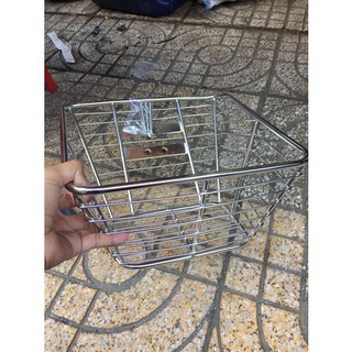rổ xe sirius 3 món inox có bas nạ