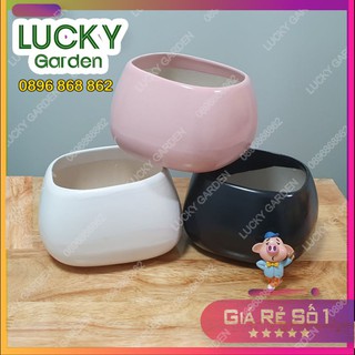 Chậu Gốm Sứ Bát Tràng Asa Vuông Méo