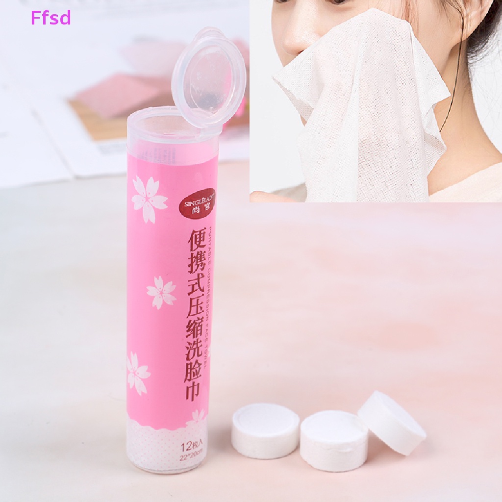 {Ffsd} Bộ 12 Khăn Giấy Nén Mini Dùng Một Lần Để Đi Du Lịch Bán Chạy