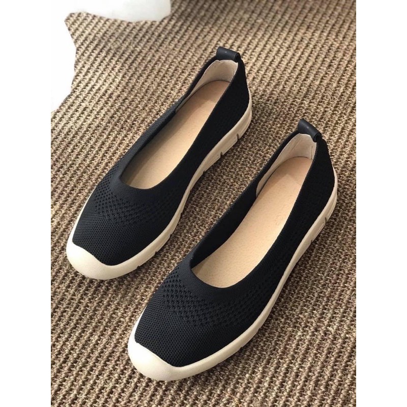 Giày bệt nữ chun đế cao su Slipon lười vải siêu êm (2 kiểu,hàng cao cấp fullbox)