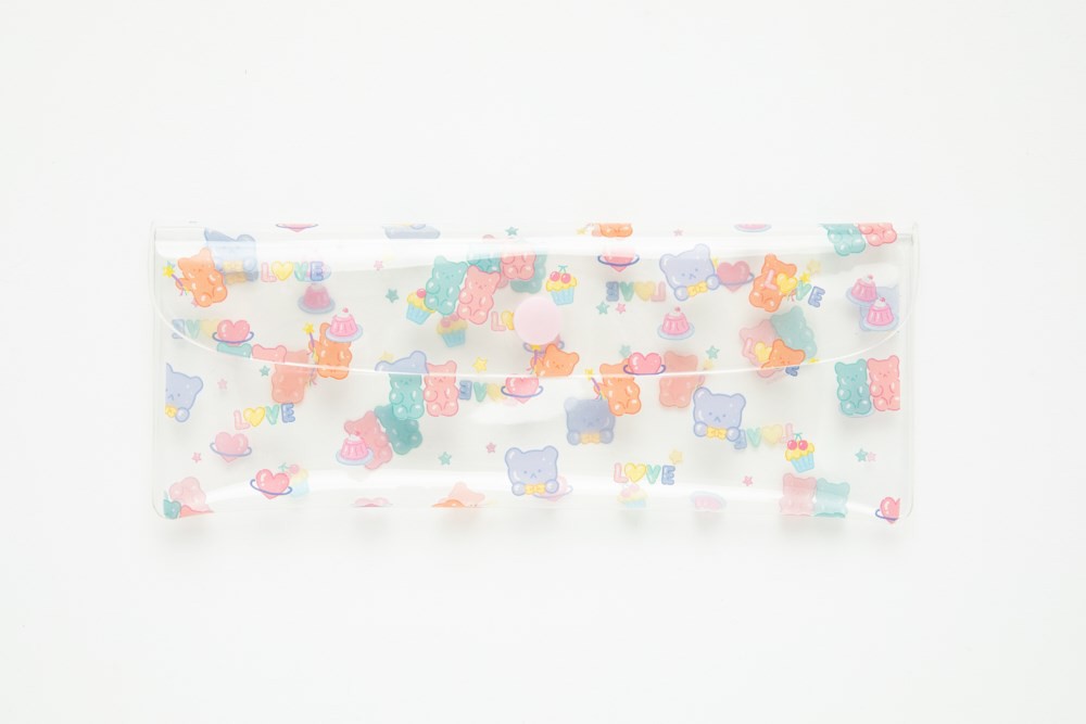 Túi Đựng Bút ARTBOX Hàn Quốc Bằng PVC Họa Tiết Gấu Kẹo Dẻo Nhiều Ngăn