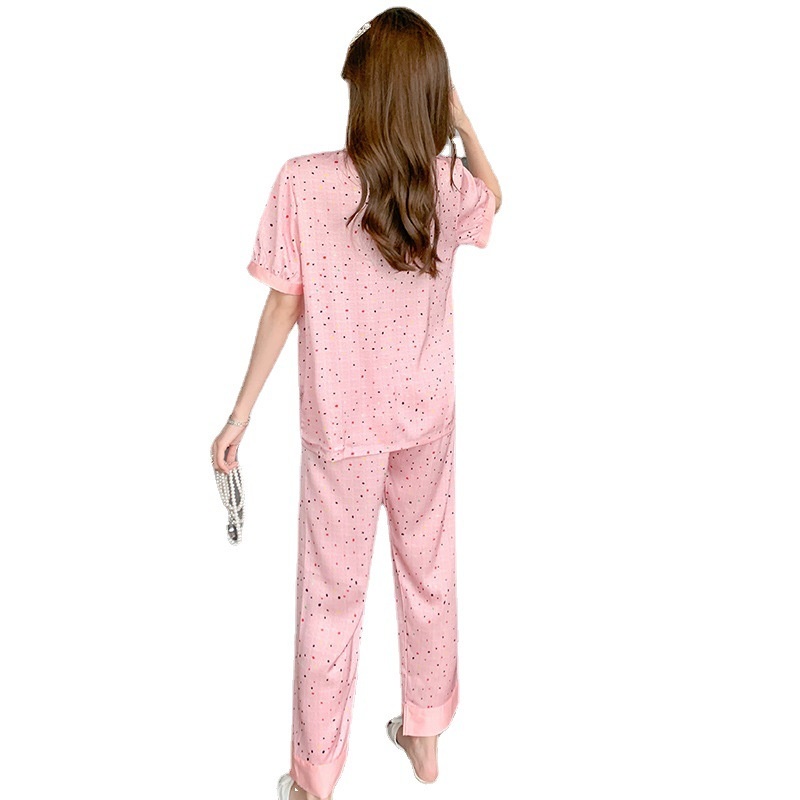 Bộ Đồ Ngủ Tay Ngắn Quần Dài In Họa Tiết Thời Trang Mùa Hè Dành Cho Bạn Nữ