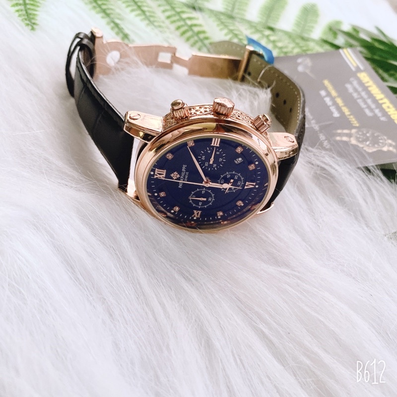 Đồng hồ Nam PT 8989 dây da mềm, chạy 6kim pin kim trôi kính chống xước, thẻ bảo hành 12 tháng - Patek | BigBuy360 - bigbuy360.vn