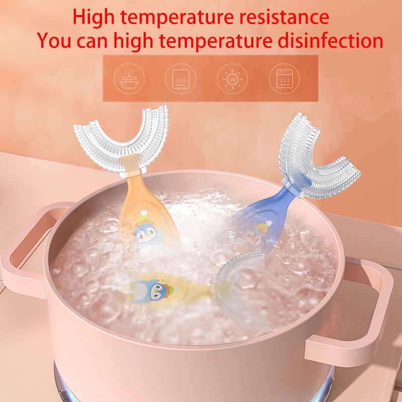 Bàn chải đánh răng Silicone hình chữ U dành cho trẻ em 2-12 tuổi