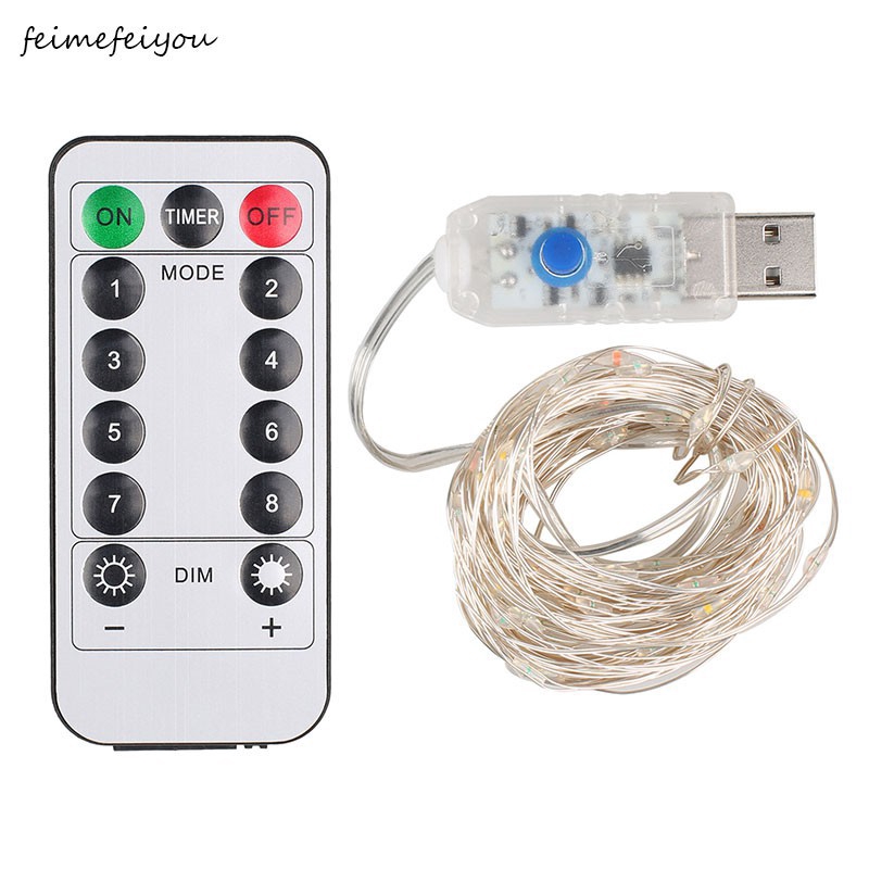 Dây đèn led 50 bóng dài 5M kèm điều khiển từ xa dùng trang trí không gian