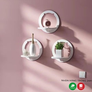 Kệ treo tường, kệ treo tường decor trang trí hình tròn thiết kế phòng đẹp