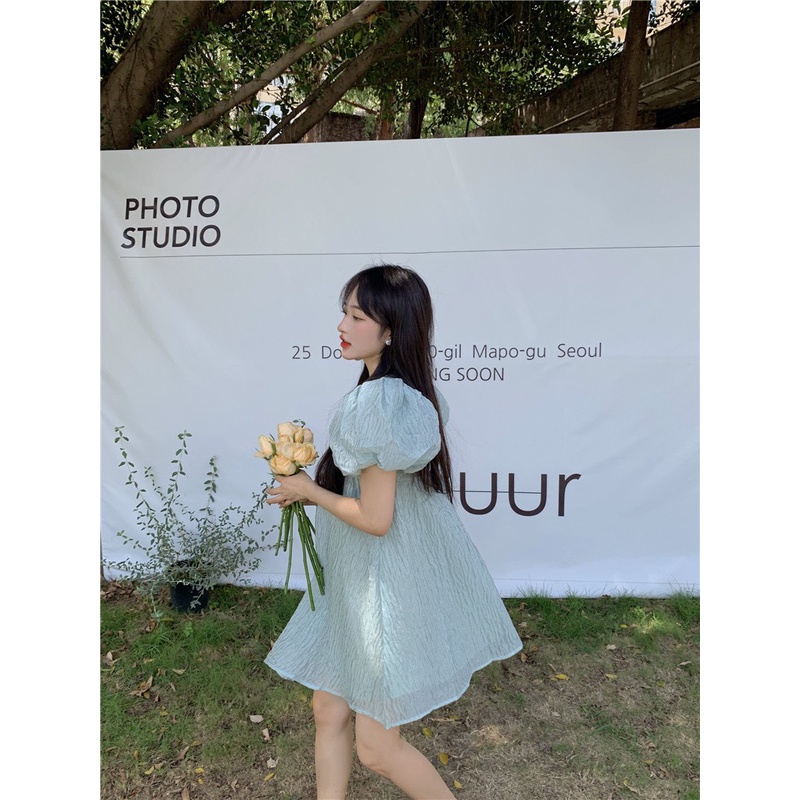 Đầm nữ dáng xòe tay phồng Emilyshop ulzzang