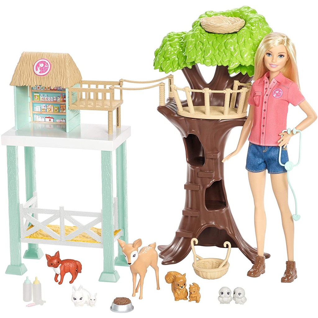 Búp Bê Barbie Animal Rescuer Doll Playset Bác Sĩ Thú Y