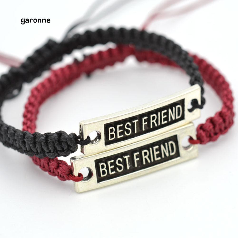 Set 2 dây đeo tay họa tiết chữ Best Friend thời trang cho nam và nữ