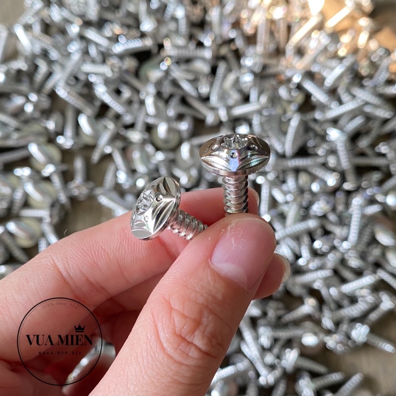 Ốc áo 5li xoắn mẫu mũi tên Vua Miên inox 304 bắt dàn áo các dòng xe Yamaha, Honda