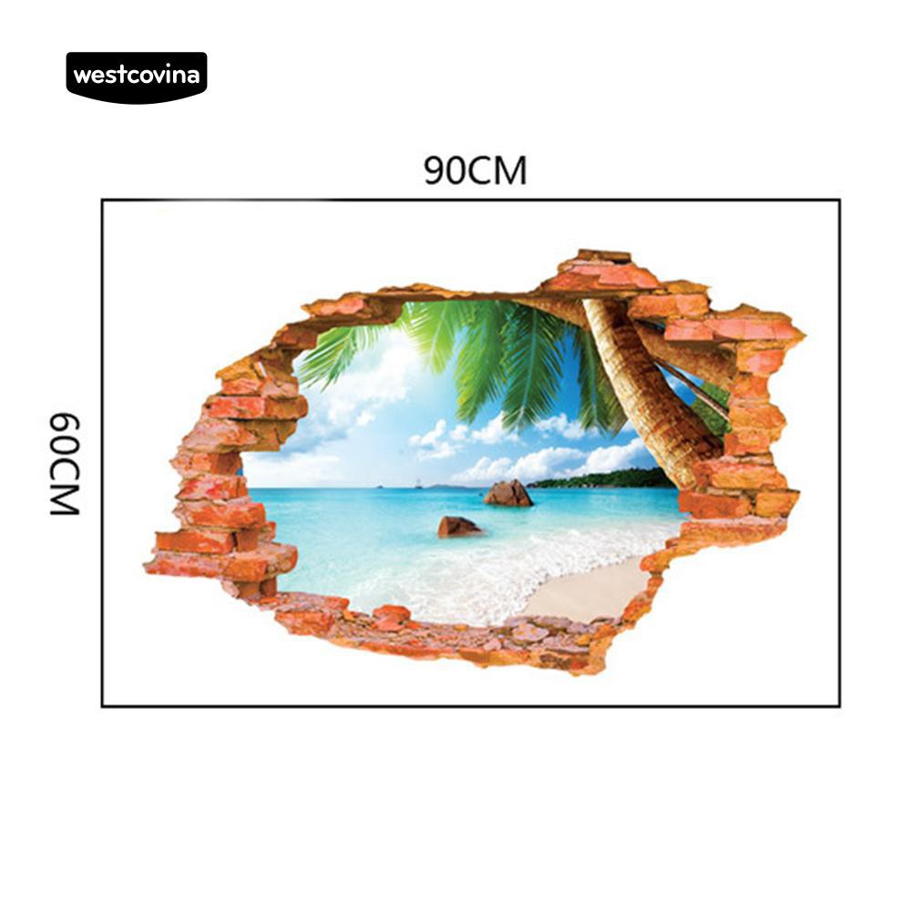 Sticker dán tường hình bãi biển