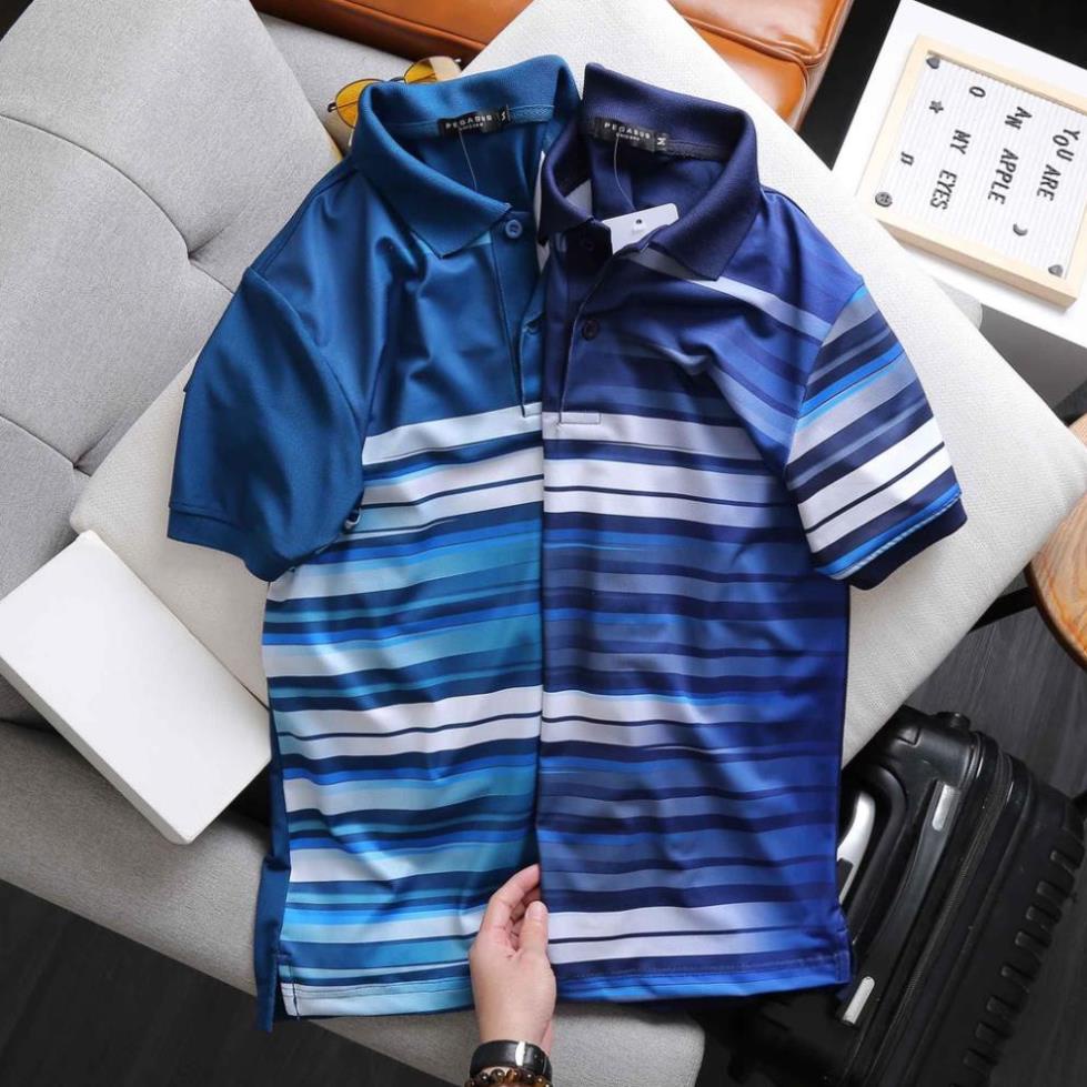 Áo Thun Nam Cổ Trụ Áo Phông Nam Cổ Bẻ Polo Pegasus Effect Xuất Khẩu Hàng Đẹp
