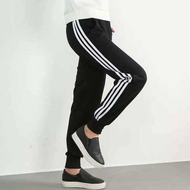 Quần jogger nỉ 3 sọc kèm ảnh thật