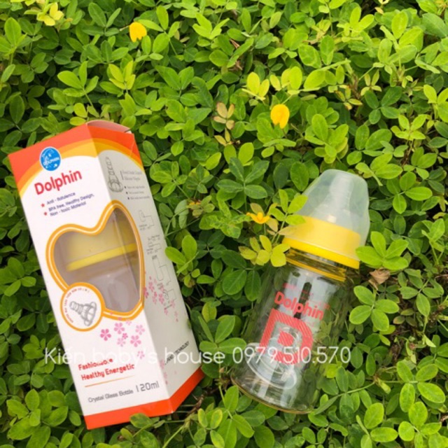 Bình sữa thủy tinh Dolphin 120ml/240ml